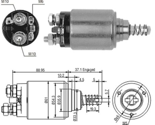 Magneti Marelli 940113050186 Реле стартера втягуюче MB609 OM314-364 (24V) (AME0186)