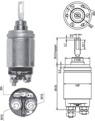Magneti Marelli 940113050259 Магнітний перемикач, стартер