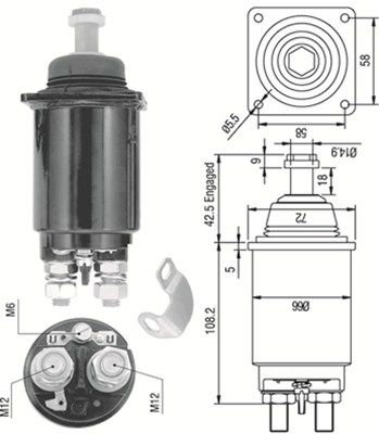 Magneti Marelli 940113050312 Магнітний перемикач, стартер
