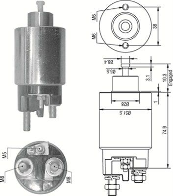 Magneti Marelli 940113050354 Магнітний перемикач, стартер